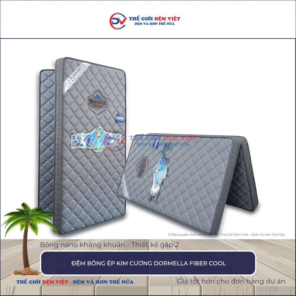 Đệm bông ép Kim Cương Dormella Fiber Cool